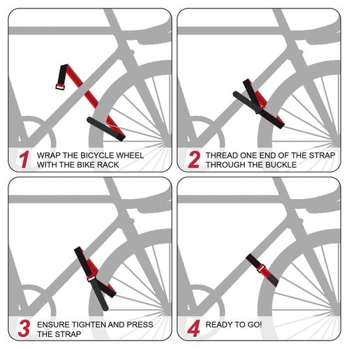 GDSZDDXX Heavy Duty Stitch Bike Straps for Rack, Premium 2PCS Adjustable Bike Rack Straps with Anti-Slip Gel Grip, Hook and Loop Bicycle Wheel Stabilizer Strap for Transportation and Storage