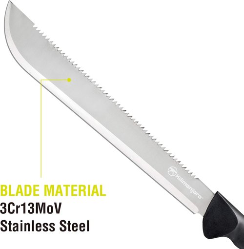 Kilimanjaro 21" Stainless Steel Machete - Serrated Edge for Outdoor Survival & Camping