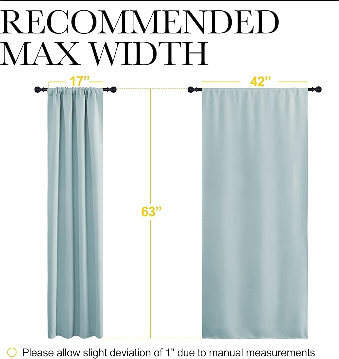 NICETOWN 2 Panels Blackout Curtains, Rod Pocket Thermal Insulated Curtains