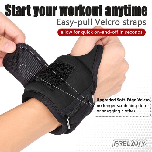 Frelaxy Wrist Weights with Thumb Loops Lock for Men Women 1lb*2 2lbs*2 3lbs*2 Ankle Weights Weighted Gloves for Running Strength Training Yoga Walking Exercises (Black, 3 lbs x 2)