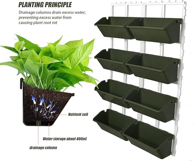 Vertical Garden Wall Planter, 4-Tier Stackable Wall Planter Indoor Outdoor
