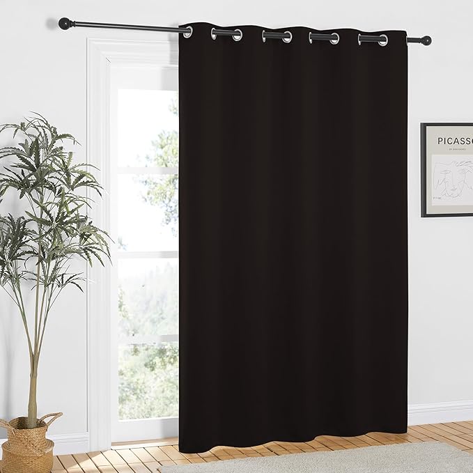NICETOWN Toffee Brown Blackout Curtains 84 inch Length, Grommet Top Room