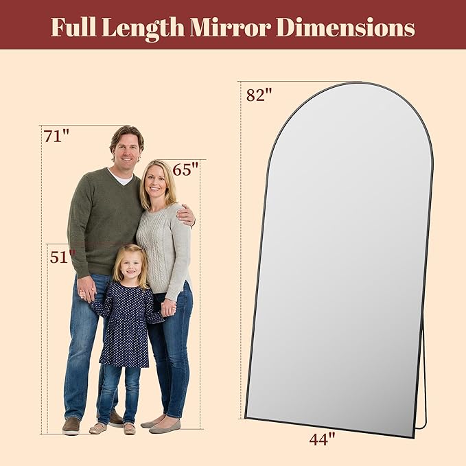 Suidia 82"x44" Arched Full Length Mirror