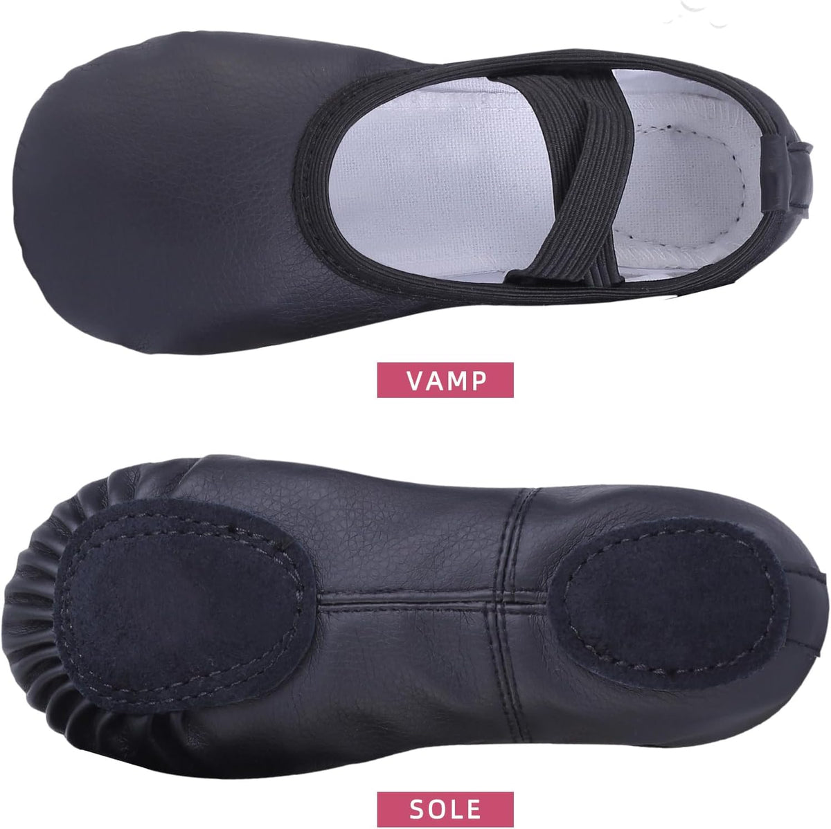 Skiennix Girls Ballet Shoes - Soft Leather Slippers for Toddlers, Little & Big Kids