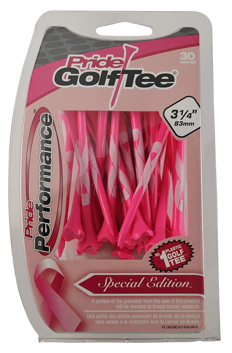 Pride Performance Breast Cancer Awareness Tees 3-1/4", 30 Count