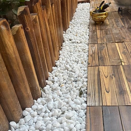 YISZM 20lb White River Rocks for Landscaping, 5/8 Inch Natural Pebbles for Indoor Plants, Snow White Decorative Stones, Ideal for Fish Tank, Vases, Crafting, Home Decor and Garden Rocks