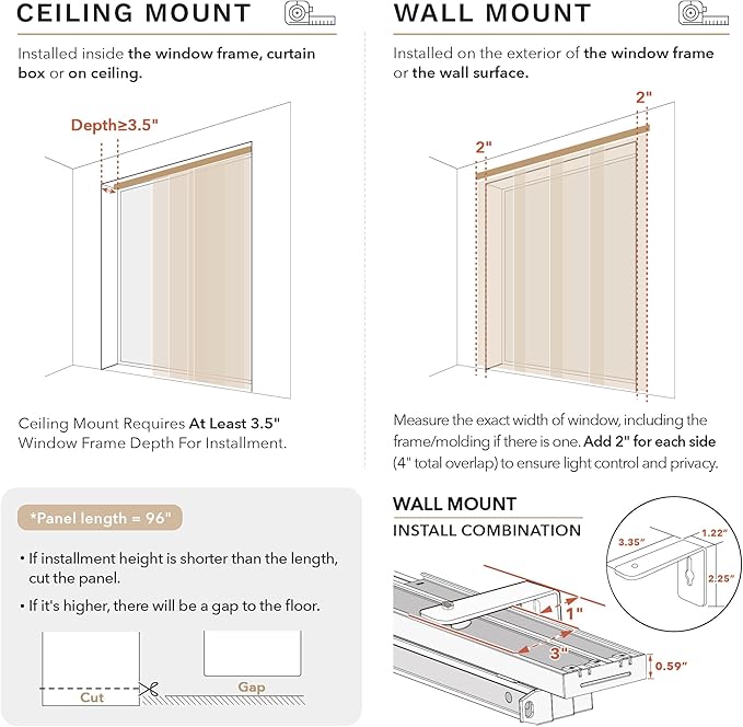 GoDear Design Adjustable Sliding Panel Track Blinds