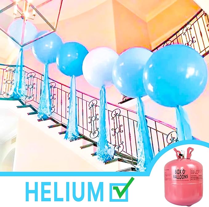 PartyWoo Light Blue Balloons 4pcs 36 Inch Baby Pastel Blue Latex Helium Balloons for Baby Shower Wedding Gender Reveal Graduation Mermaid Birthday Pool Anniversary Beach Party Decorations Blue-Y20