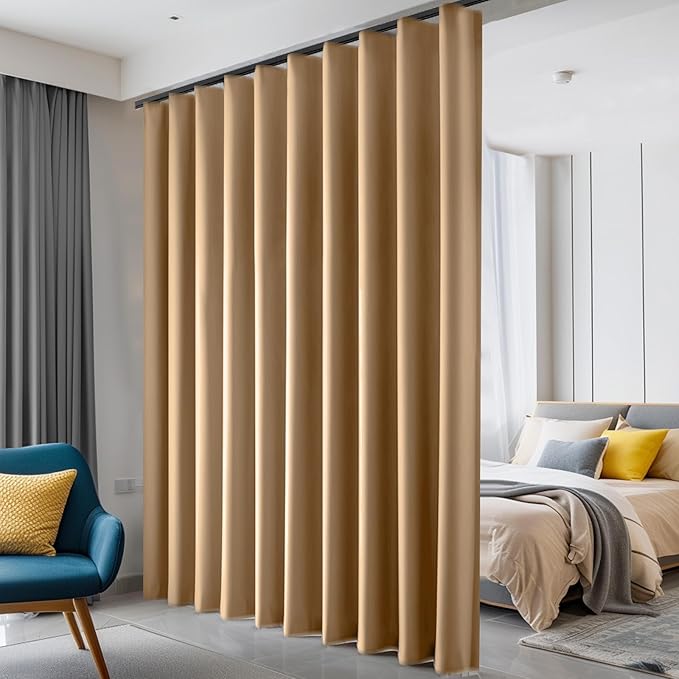 Hoeflife Room Divider Curtains Blackout Floor to Ceiling Curtain