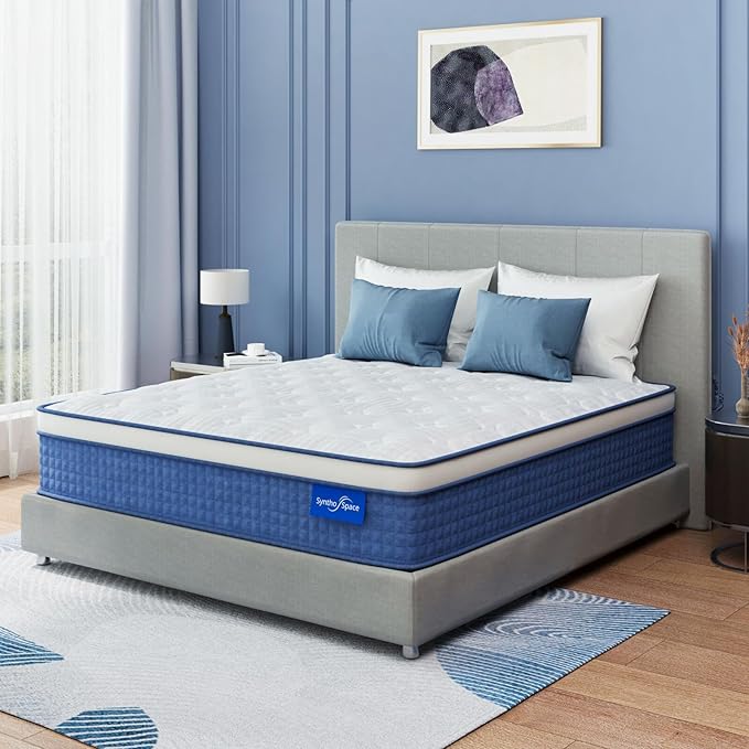 Queen Mattress 10 Inch Hybrid Mattress in a Box, Medium Firmness, Foam and Individual Pocket Springs for Motion Isolation & Pressure Relief, CertiPUR-US Certified, 60" x 80"