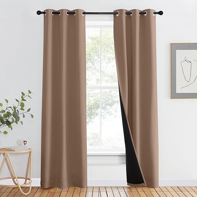 NICETOWN 100% Blackout Curtains Thermal, Noise Reduction and Privacy Curtains