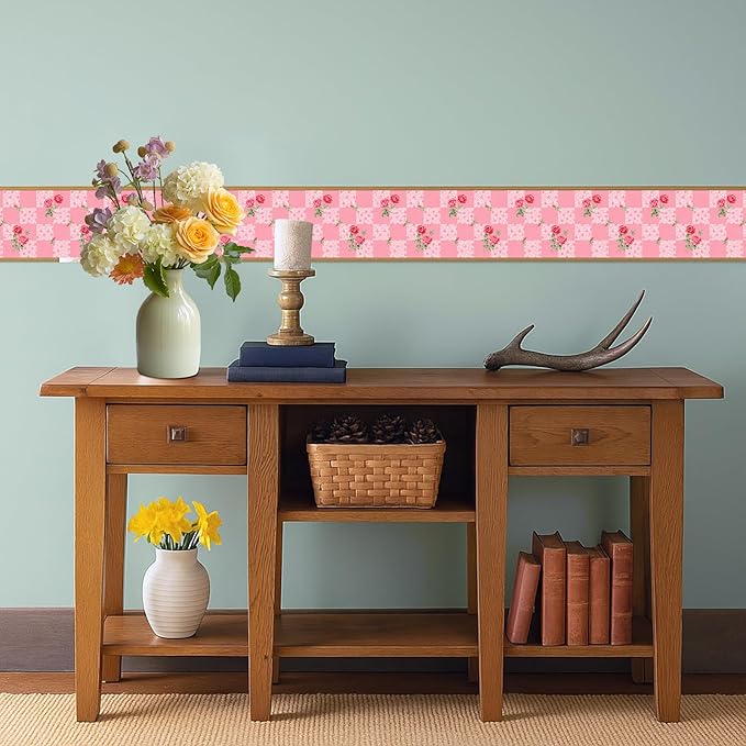 Pink Polka Dot Wallpaper Border 196x4 Inch Peel and Stick Wall Border Removable
