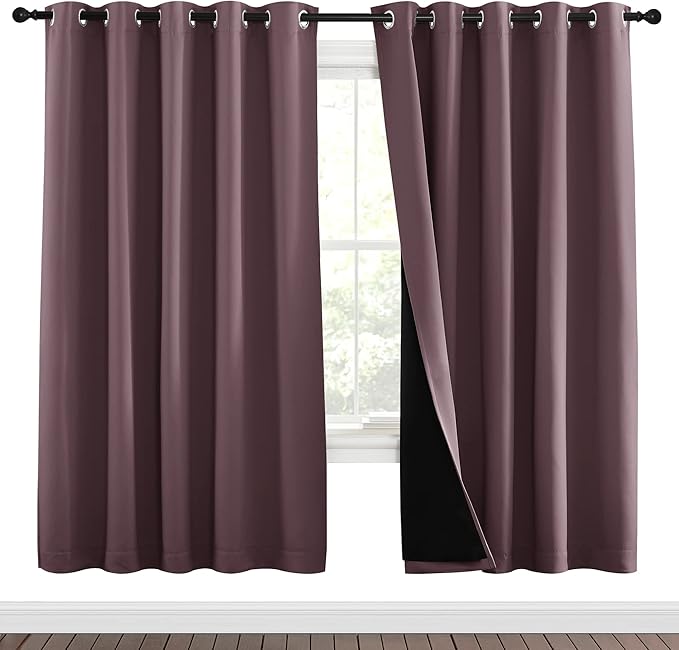 NICETOWN 100% Blackout Window Curtain Panels, Full Light Blocking Drapes