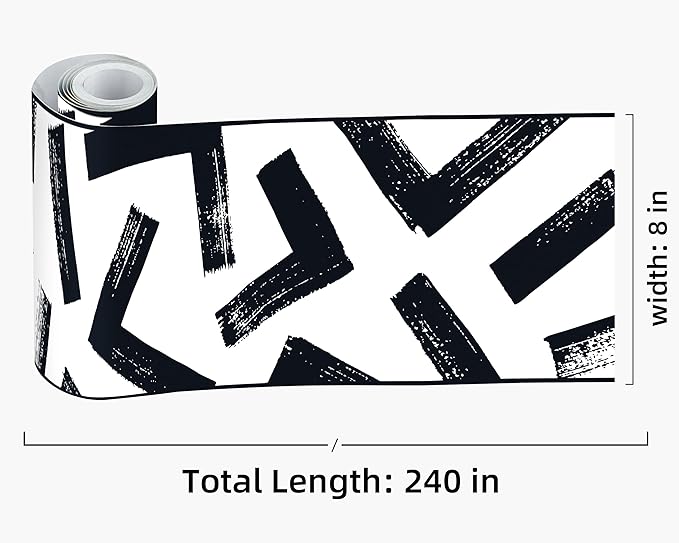FLFK Black and White Design Wallpaper Border