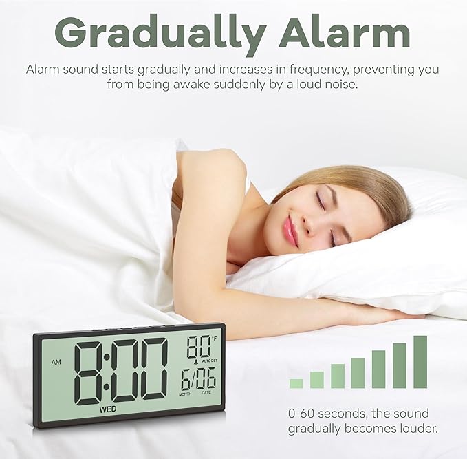 JALL 14.5" Large Digital Wall Clock Battery Operated