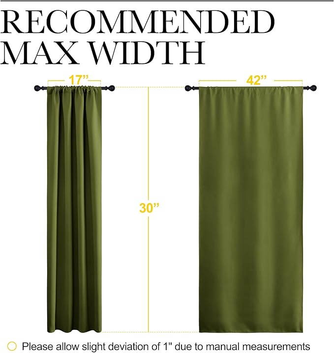 NICETOWN 2 Panels Blackout Curtains, Rod Pocket Thermal Insulated Drapes