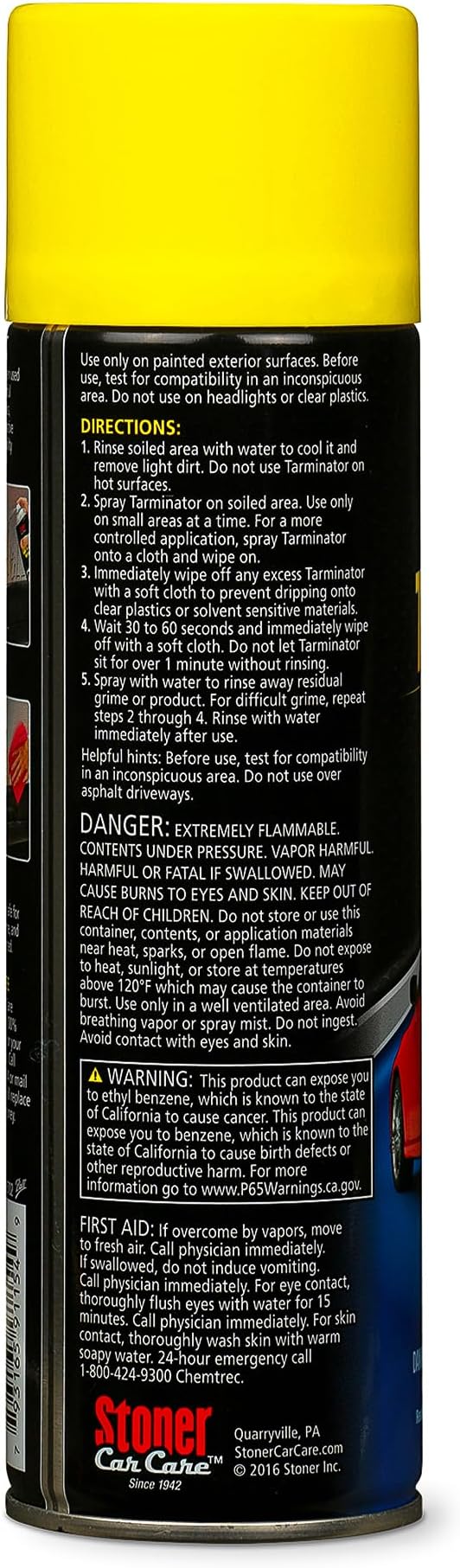 Stoner Car Care Tarminator Tar, Sap, and Asphalt Remover Safe on Automotive Paint and Chrome on Cars, Trucks, RVs, Motorcycles, and Boats – 10 oz (Pack of 2)
