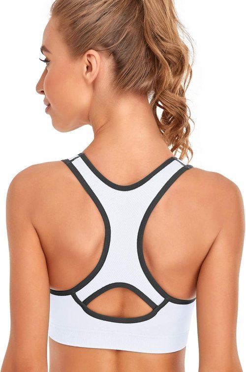 GXXGE High Impact Padded Racerback Sports Bra - Women's Yoga & Gym Activewear, Comfortable Fit