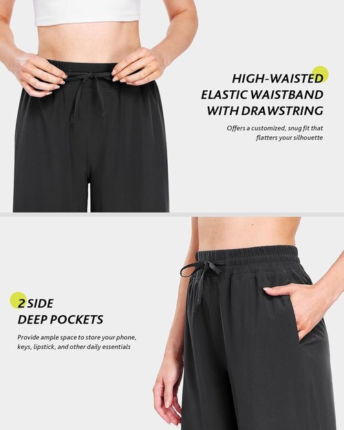 Campsnail Wide Leg Capri Pants for Women - Lightweight Casual Summer Yoga Pants | 25"/29" Sizes