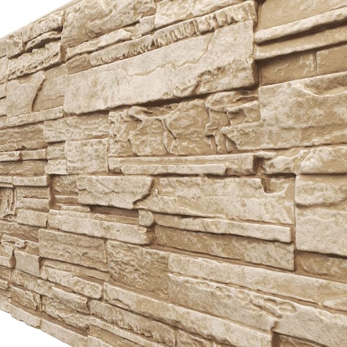 Ekena Millwork 48 5/8"W x 24 3/4"H x 1 1/4"D Cascade Stacked Stone, StoneWall