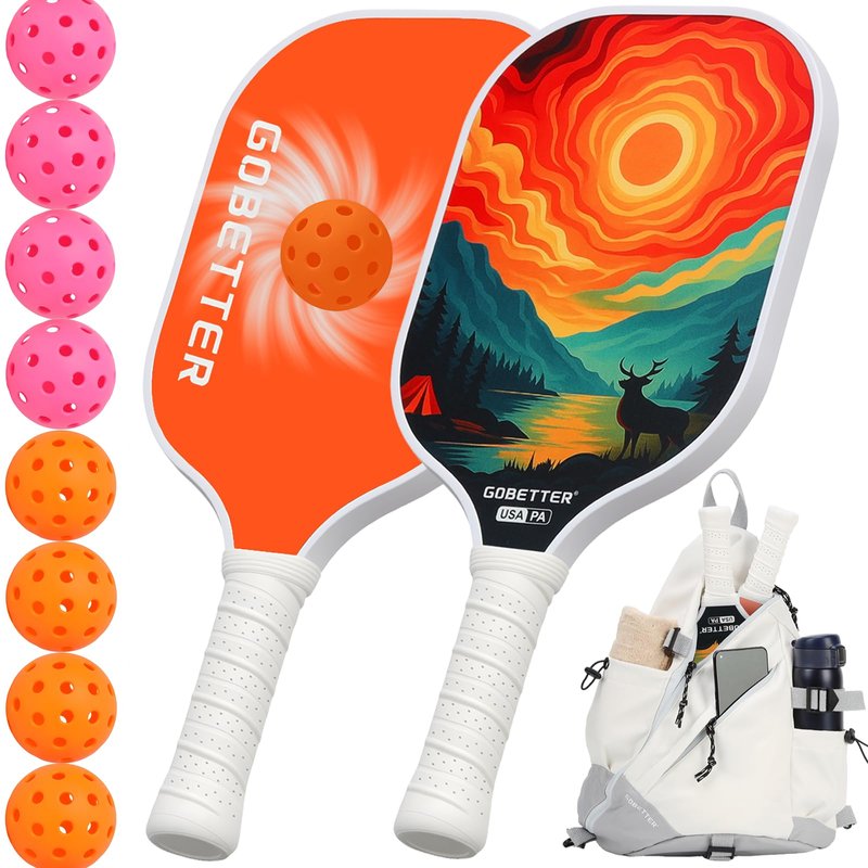 Pickleball Paddles Set of 2 for Beginners, Families & Enthusiasts of All Ages, T300 Carbon-Infused Pickleball Rackets for Better Spin & Control, USAPA Lightweight Pickleball Set with 8 Balls & Bag