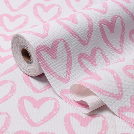 Pink Heart Drawer Liner for Cabinets, Shelf Liner Non-Adhesive and Strong Non-Slip Cabinet Drawer Liners for Kitchen,Table,Bookshelves,Waterproof Cupboard Liners,12IN x 10FT