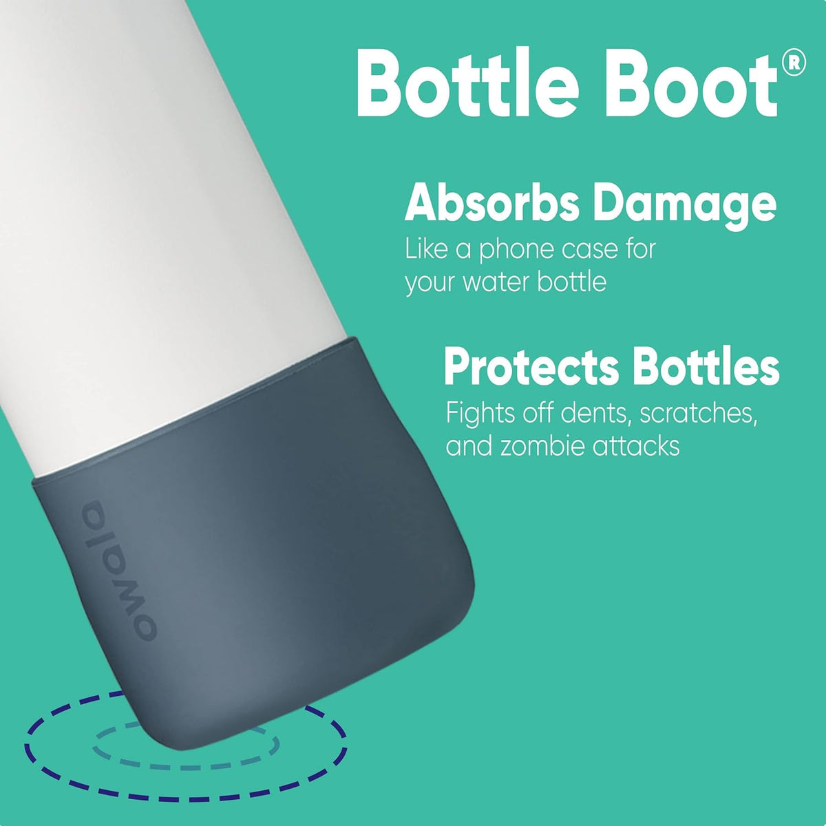 Owala Silicone Water Bottle Boot, Anti-Slip Protective Sleeve for Water Bottle, Protects FreeSip, Twist, and Flip Stainless Steel Water Bottles, 32 Oz, Grey