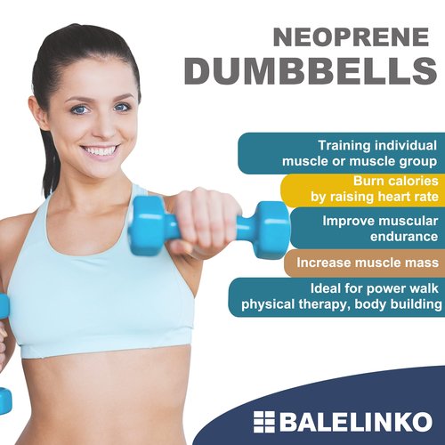 Balelinko Home Gym Equipment Workouts Strength Training Weight Loss Pilates Weights Yoga Sets Weights for Women, Men, Seniors and Youth, 4LB Pink, Pair