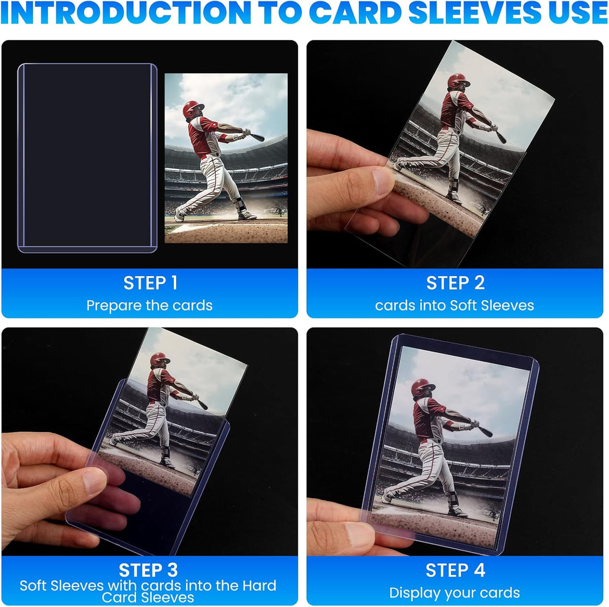Toploaders | 200 Card Sleeves by [Brand Name] - 3" x 4" Hard Plastic Protectors for Baseball & Trading Cards