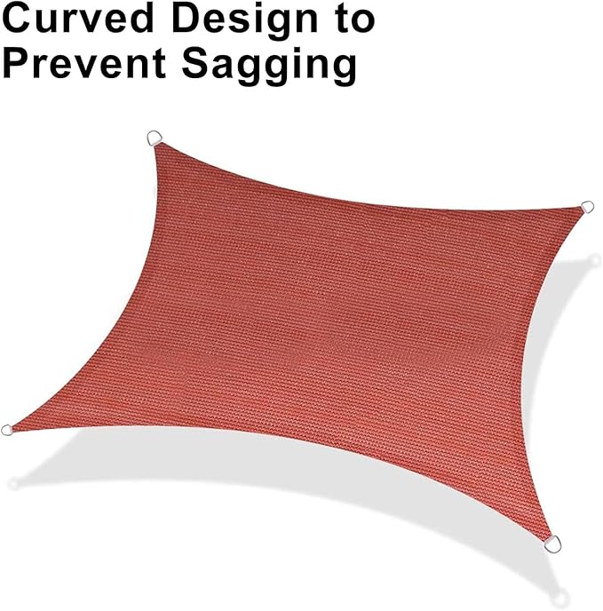 LOVE STORY 10' x 13' Sun Shade Sail Terra Red Rectangle Canopy Shades for Outdoor Patio Shading, UV Block Sunshade Cover