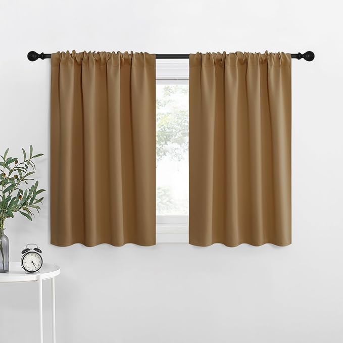NICETOWN RV Blackout Curtains for Camper Windows, Kitchen Curtains, Short