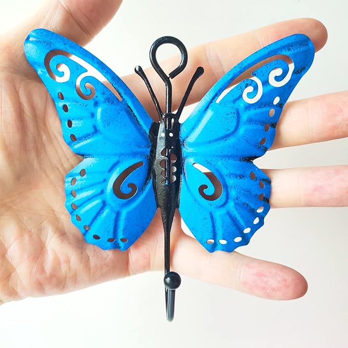 4 Pcs Butterfly Coat Hooks, Towel Wall Hooks Hanging, Room Wall Decoration