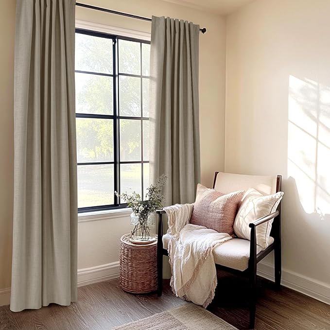100% Blackout Shield Linen Blackout Curtains
