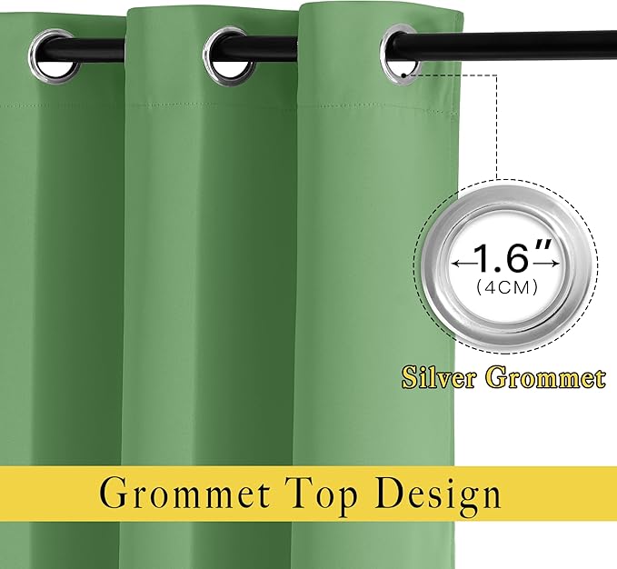 NICETOWN Froest Green Blackout Curtains