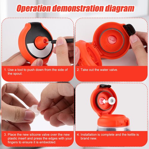 6pcs Dispensing Rubber Valves Compatible with Gatorade Water Bottle, Silicone Valve Replacement Lid for Gatorade GX 30oz & Squeeze Bottle 32oz Plastic Inserts & Screwdriver
