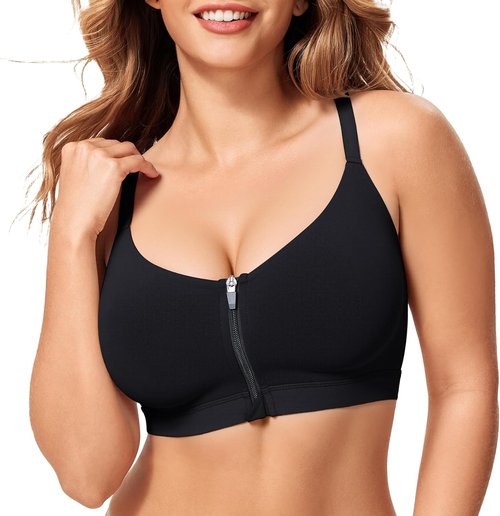 CYDREAM Wireless Zip Front Bra - Comfortable Full Coverage with Back Smoothing | No Underwire, Perfect Fit