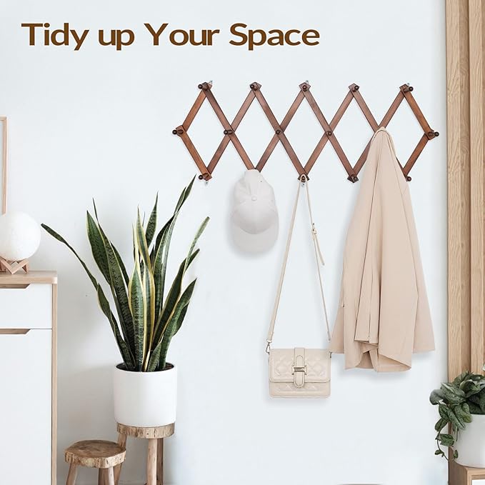 SCUNDA Hat Rack for Wall, Expandable Wall Hat Holder
