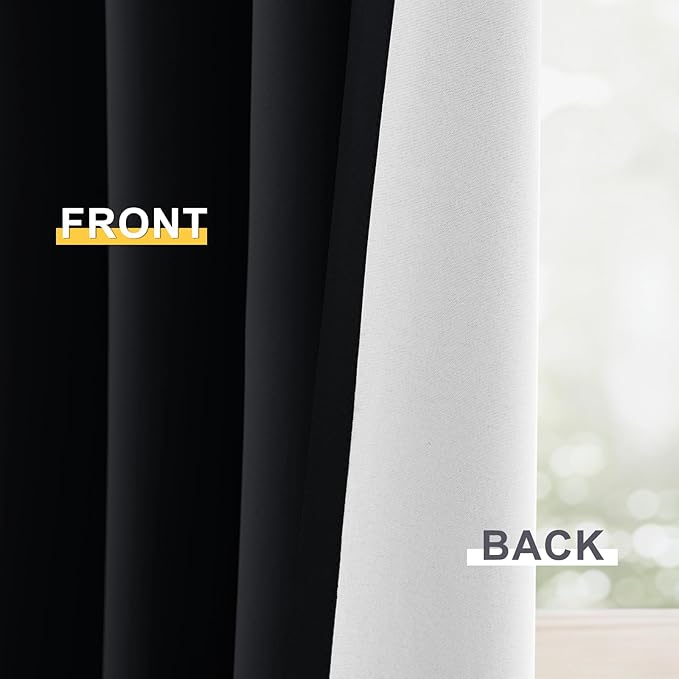 Yakamok 100% Blackout Curtain Panels 84 inches Cold and Light Blocking Drapes