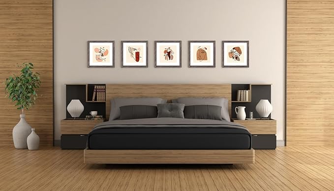 RPJC 11x11 inch Picture Frame Made of Solid Wood and High Definition Glass Display Pictures 8x8 with Mat or 11x11 Without Mat for Wall Mounting Photo Frame Driftwood Finish
