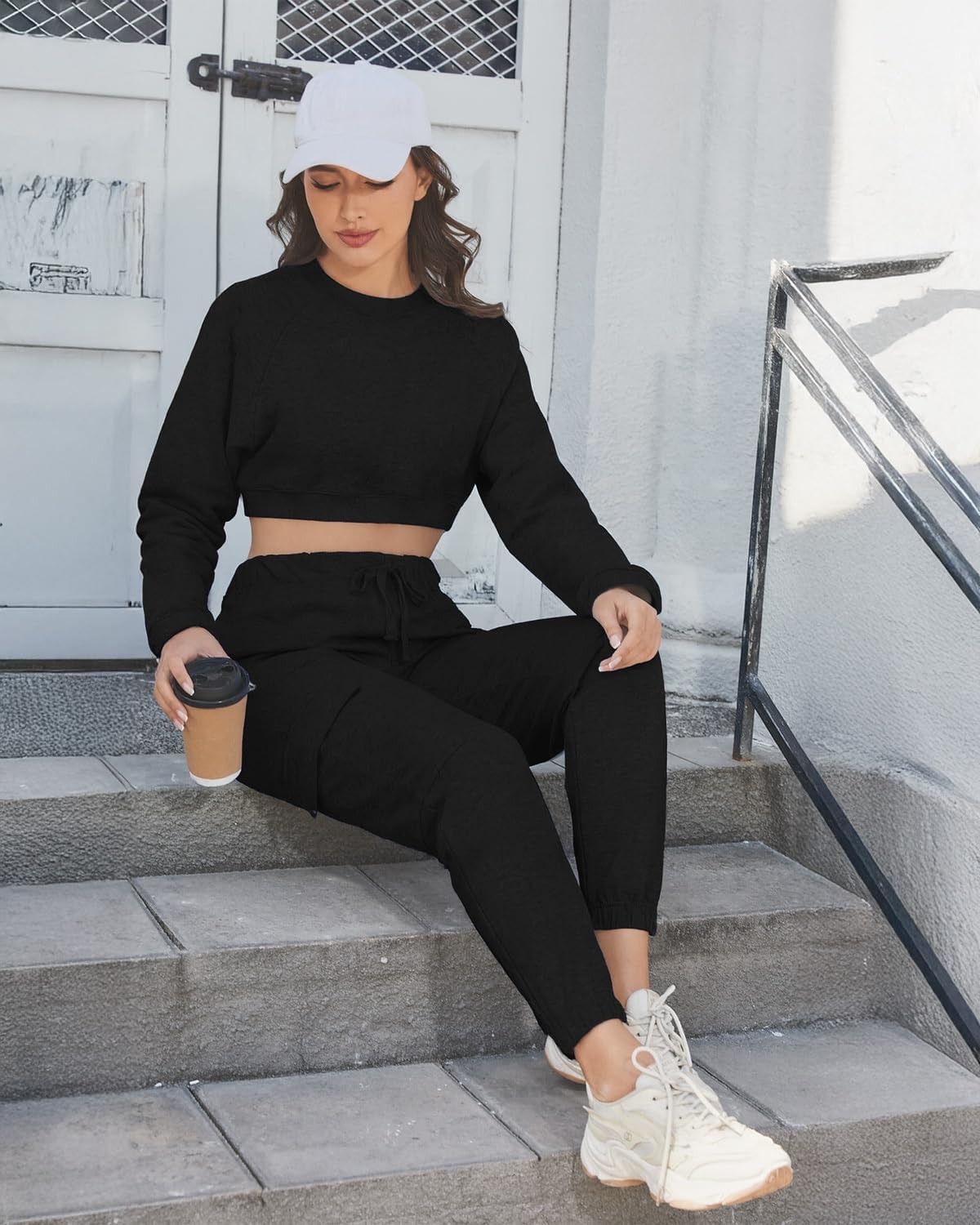PULI Women's Cargo Sweatpants - Sporty Athletic Fit with Pockets | Comfortable Jogger Trousers