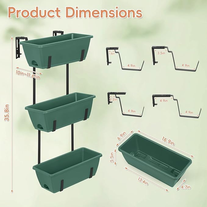 OYEAL Window Boxes Planters Deck Railing Planter Boxes