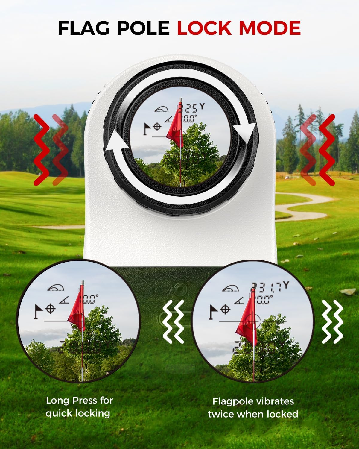 Skiennix Golf Rangefinder - 1200 Yards Laser Range Finder with Slope, Flag Pole Locking & 7X Magnification