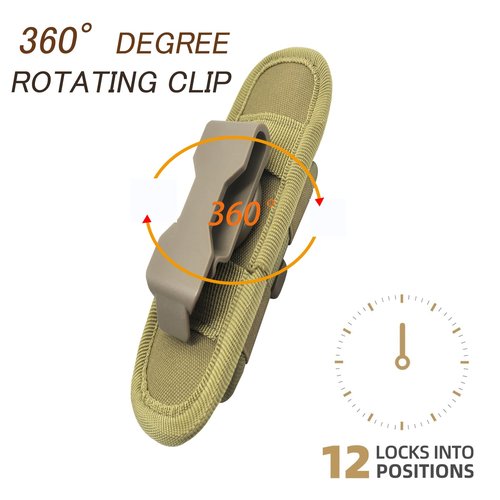 GORELAX Flashlight Pouch Molle Flashlight Holder for Duty Belt Flashlight Holster with 360°Rotatable Clip