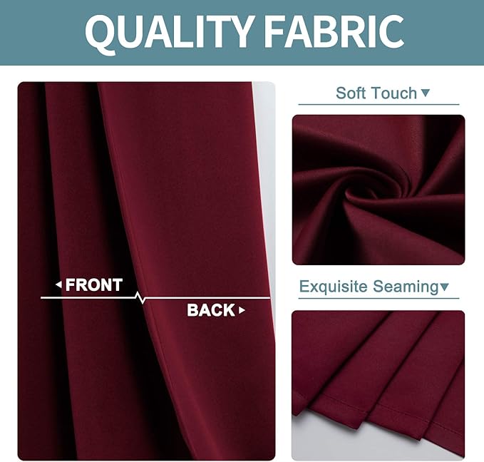 ChrisDowa Blackout Curtains 102 Inches Long 2 Panels Set