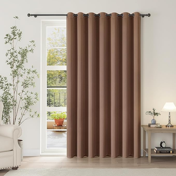 ChrisDowa Room Divider Curtain 120 Inches Long, Wide Blackout Sliding Door