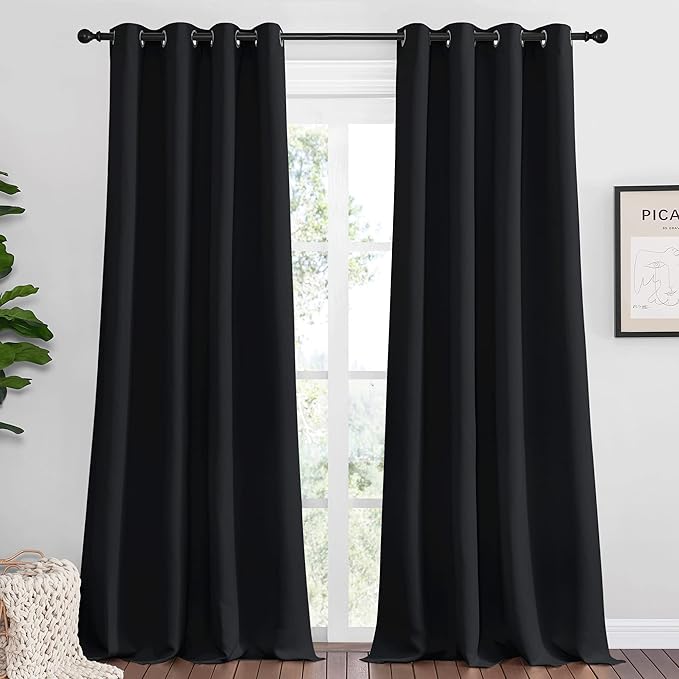 NICETOWN Patio Blackout Curtain Shades, 2 Panels, 55 inches x 110 inches