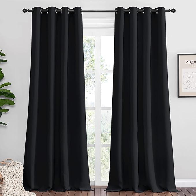 NICETOWN Patio Blackout Curtain Shades, 2 Panels, 55 inches x 118 inches