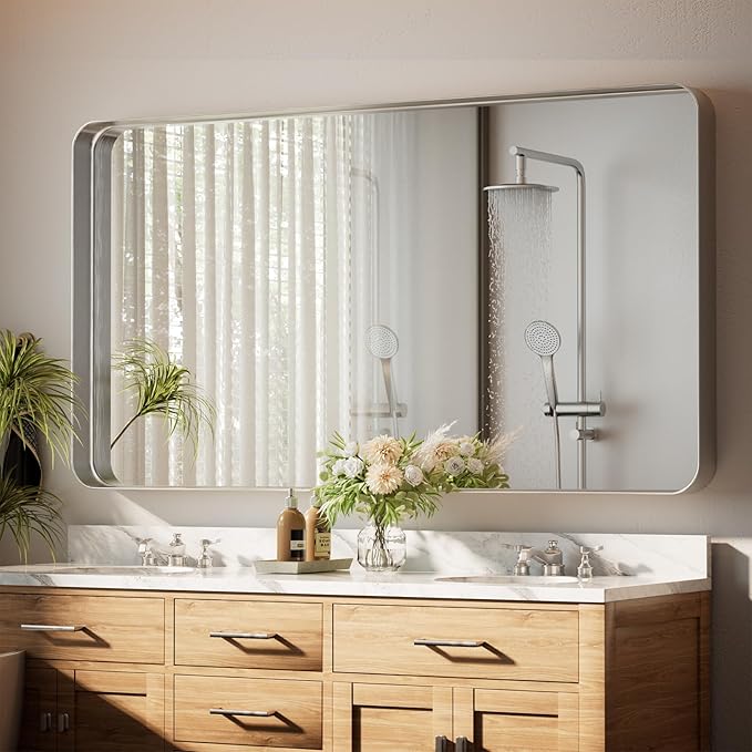 55"x 30" Silver Bathroom Mirror