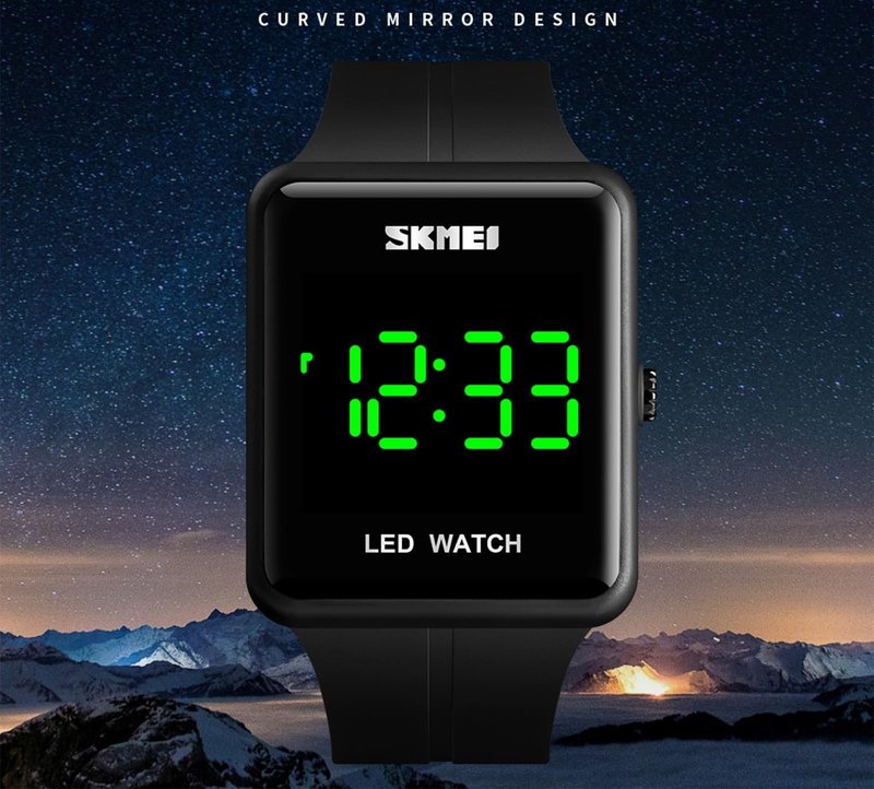 Gosasa Large Face LED Digital Watch Date Time 3Bar Waterproof Men Women Sports Watches(Black)