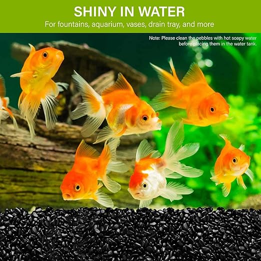 NUPICK 6lb River Rocks for Plants Indoor, 1/5 Inch Black Pebbles for Vases Fillers, Decorative Pea Gravel for Fish Tank, Natural Polished Stones for Succulent, Bonsai, Landscaping, Bird Baths